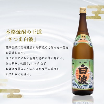 【毎月定期便】薩摩酒造の本格焼酎【さつま白波】1800ml×2本セット CC0-0021全2回【配送不可地域：離島】【4088246】