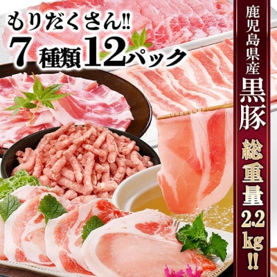 鹿児島県産黒豚7種　総重量2.2Kg　B3-75【配送不可地域：離島】【1504876】