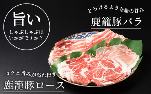 鹿籠豚しゃぶしゃぶ用セット【ロース＆バラ計600g】枕崎産黒豚使用 A6−7【配送不可地域：離島】【1166983】