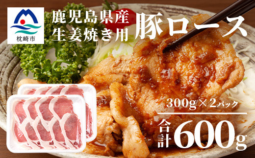 鹿児島県産豚 ロース しょうが焼き用 300g×2パック 豚ロース肉 生姜焼き A3−206【配送不可地域：離島】【1166400】