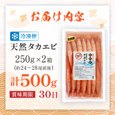 【薩摩の甘エビ】大きいサイズ　天然タカエビ500g　A1-10【配送不可地域：離島】【1524580】