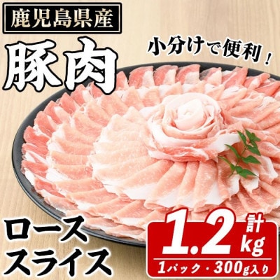 鹿児島県産 豚 ローススライス 計約1.2kg(約300g×4パック)(枕崎市) A2-29【配送不可地域：離島】【1745186】