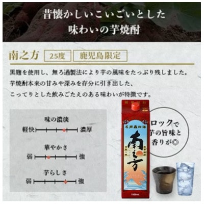 【本格焼酎】南之方　1800mlパック×3パック B6-5【配送不可地域：離島】【1720400】