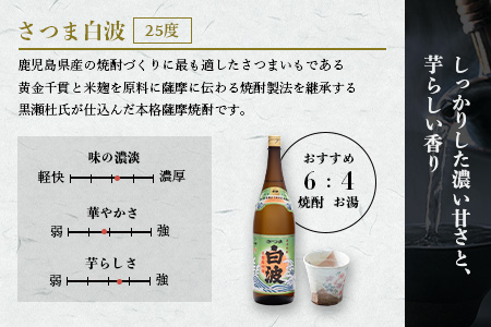枕崎の定番焼酎 2種【白・黒】1800ml×各1本【薩摩焼酎】芋焼酎 黒麹 A6-24【配送不可地域：離島】【1621774】