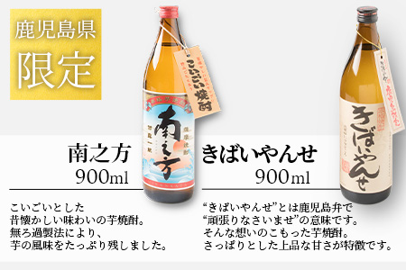 鹿児島限定焼酎2本とさつま揚げセット きばいやんせ 南之方 さつま揚げ 詰め合わせ A6−104【配送不可地域：離島】【1166517】