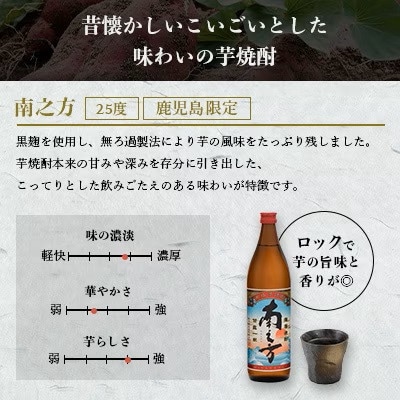 【毎月定期便】鹿児島限定の焼酎【南之方】900ml×3本セット PP-0006 全2回【配送不可地域：離島】【4071565】