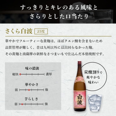 【毎月定期便】【さくら白波】25度 1800ml×6パックセット　SE359BX05全5回【配送不可地域：離島】【4088162】