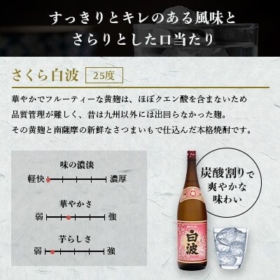 【毎月定期便】さつま白波&さくら白波900mlパック　各1本セット OO-0009 全3回【配送不可地域：離島】【4070487】
