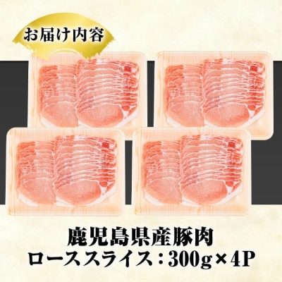 鹿児島県産 豚 ローススライス 計約1.2kg(約300g×4パック)(枕崎市) A2-29【配送不可地域：離島】【1745186】