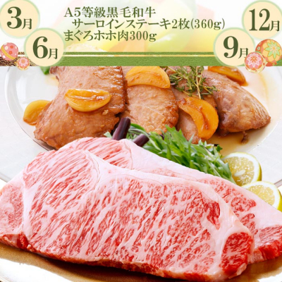 定期便(3回配送)枕崎お楽しみ便(A5等級黒毛和牛＆・豚肉・さつまあげ・まぐろ) EE−0071【配送不可地域：離島】【1166775】