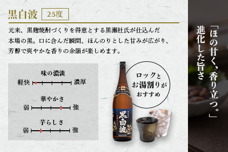 枕崎の定番焼酎 2種【白・黒】1800ml×各1本【薩摩焼酎】芋焼酎 黒麹 A6-24【配送不可地域：離島】【1621774】