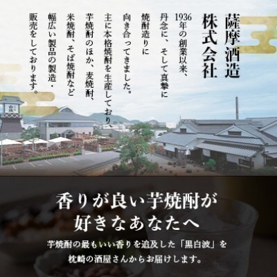 【毎月定期便】さつま白波&黒白波900ml　各2パックセット DD0-0027 全3回【配送不可地域：離島】【4071158】