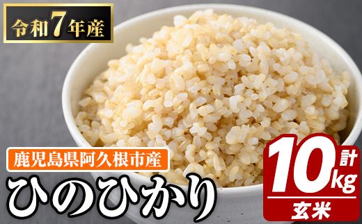 鹿児島県産の玄米 ひのひかり(計10kg・5kg×2袋) 国産 玄米 自社精米 ご飯 おこめ おにぎり お弁当 ひのひかり【谷口ファーム】akn064-09