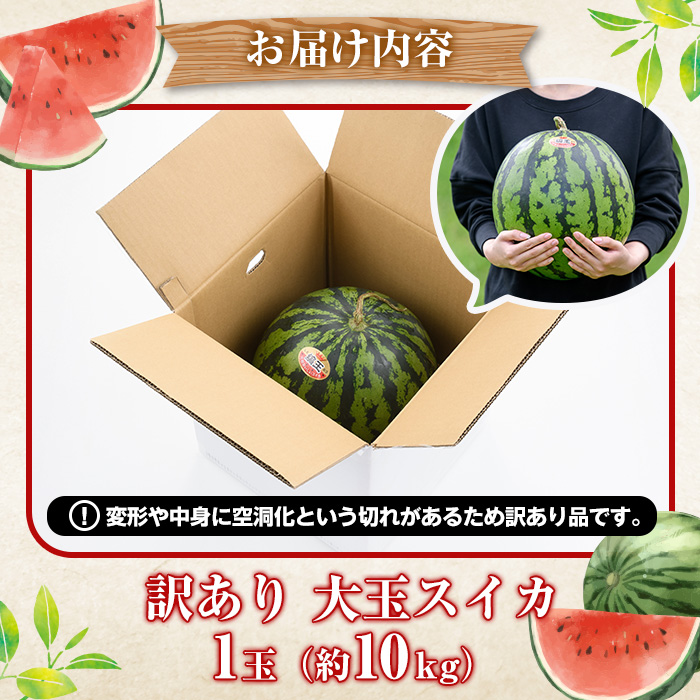 ＜先行予約受付中！2026年6月中旬以降順次発送予定＞訳あり！鹿児島県産 大玉スイカ(1玉・約10kg) 国産 果物 スイカ すいか 西瓜 フルーツ スイーツ スムージー ジュース【松永青果】akn053-21