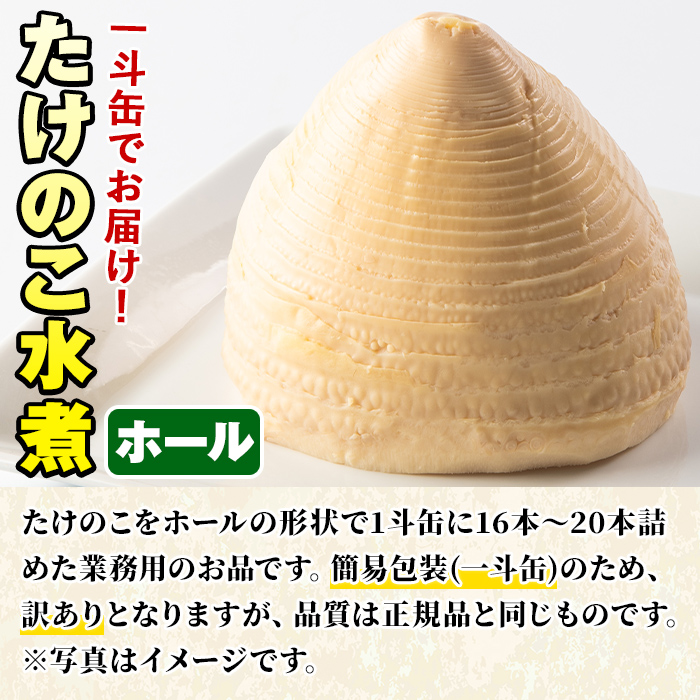 ＜訳あり・業務用＞数量限定！1斗缶たけのこ水煮ホール2L(16本〜20本) 国産 九州産 鹿児島県産 筍 竹の子 水煮 簡易包装 酢豚 筑前煮 若竹煮 天ぷら チンジャオロース たけのこご飯 きんぴら【上野食品】a-50-3