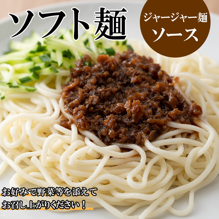 ソフト麺セット(10食分)トマト系・ジャージャー麺ソース2種(各5個)付 ソフト麺 麺 小麦 トマト ジャージャー麺 セット 給食 【福永食品】a-10-5-z