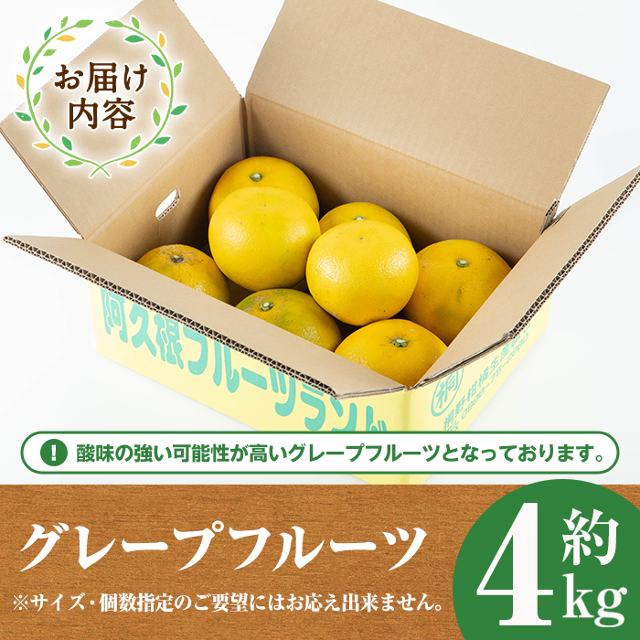 ＜先行予約受付中！2026年2月以降順次発送＞数量限定！グレープフルーツ(約4kg)国産 果実 果物 フルーツ 柑橘 デザート 期間限定【桐野柑橘株式会社】akn070-04