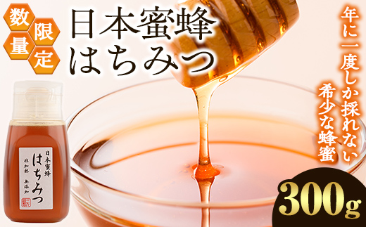 数量限定！日本蜜蜂 はちみつ(300g) 国産 蜂蜜 ハチミツ 日本ミツバチ 非加熱 ハニー ボトル 【三九】akn006-17