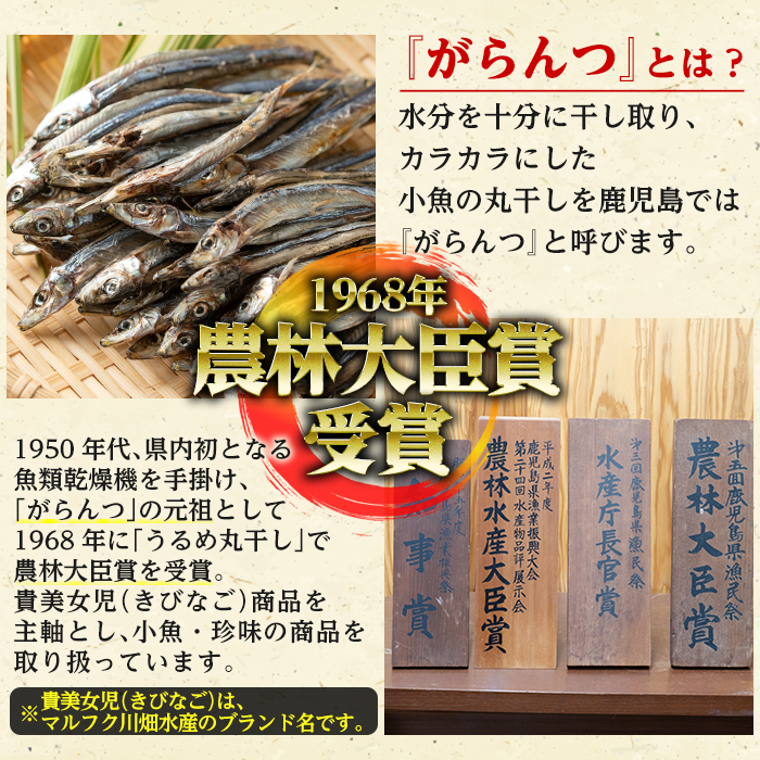 鹿児島県阿久根市産生干し「かたくちいわし」(計5袋・1袋40g)国産 魚介 干物 イワシ 鰯 がらんつ干物【マルフク川畑水産】a-12-154-z