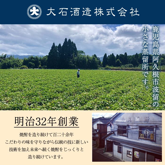 ＜定期便・全4回(4月・7月・10月・1月)＞鹿児島本格芋焼酎や麦焼酎(合計8本・各2本×4回)黄麹鶴見 緋扇 橙華 樫 白濁鶴見 かぶと莫祢氏 かぶと鶴見 鶴見 酒 お酒 アルコール 水割り ソーダ割 ロック【大石酒造】a-72-2