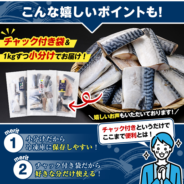 訳あり・傷あり ご家庭用さば切身パック(合計6kg) 大容量 サバ 鯖 海産物 海鮮 おかず 惣菜 焼き魚 切り身 ジップロック チャック付き袋 小分け 簡単調理 【グローバルフーズ】akn061-35