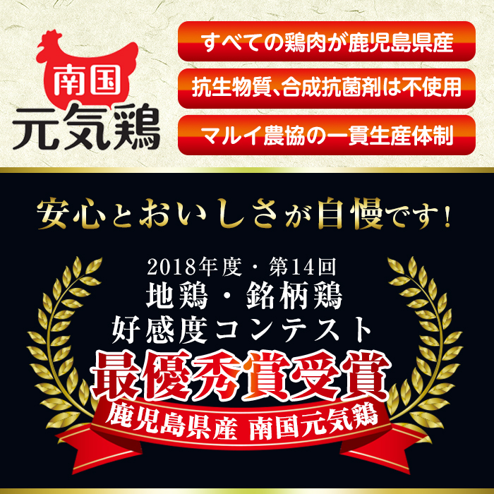 i299 南国元気鶏手羽元(1kg×8パック・計8kg)バラバラの状態で急速凍結しているから使いやすい鶏肉！【マルイ食品】