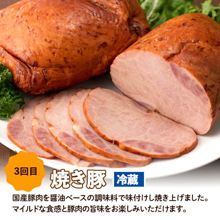 i1205-B ＜定期便・計3回(隔月)＞ナンチク 加工品 セット ( Newポークウインナー / 焼き豚 / サラダハム ) 定期便 訳アリ ウインナー ソーセージ 焼き豚 チャーシュー サラダハム 簡易包装 業務用 人気 隔月【ナンチク】