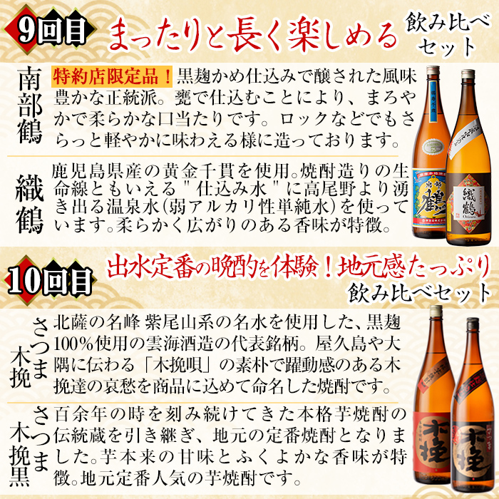 i969 ＜定期便・計12回(連続)＞こだわり芋焼酎 24種類飲み比べ定期便(全24種・合計24本)【酒舗三浦屋】