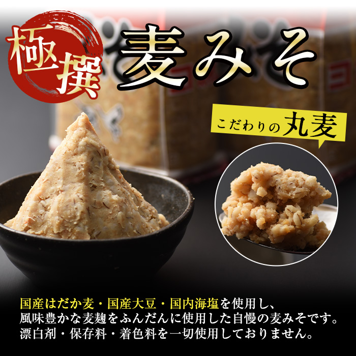 i426-k 【敬老の日ギフト】極撰麦みそセット(1kg×5個・計5kg) 敬老の日 味噌 みそ麦みそ 保存料不使用 着色料不使用 味噌汁 みそ汁 安心安全 プレゼント ギフト 贈答【奈良醸造元】