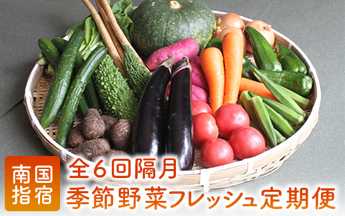 【全６回定期便】 季節 野菜 フレッシュ 定期便 / 隔月 (岡村商店/Z-019)  スナップ そら豆 オクラ 枝豆 キャベツ トマト ほうれん草 人参