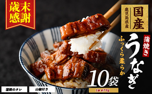 【歳末感謝！】【鹿児島県産】うなぎ蒲焼じっくり焼き きざみ約70g×10袋 化粧箱入り(大新/022-1902) 鰻 ウナギ 蒲焼 国産 丑の日 うな丼 どんぶり ご飯のお供 ごはんのおとも ギフト プレゼント 贈り物 贈答 惣菜 総菜 小分け レンジ 簡単 蒲焼き きざみ きざみ鰻 きざみうなぎ 冷凍 鹿児島県産