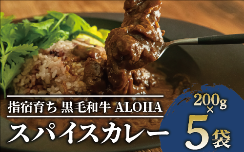 指宿育ち 黒毛姫牛ALOHAスパイスカレー200g×5袋セット(Meat you/019-1266) 黒毛和牛 鹿児島 国産 ビーフ レトルトカレー 黒毛姫牛 アロハ スパイスカレー ご当地カレー 指宿