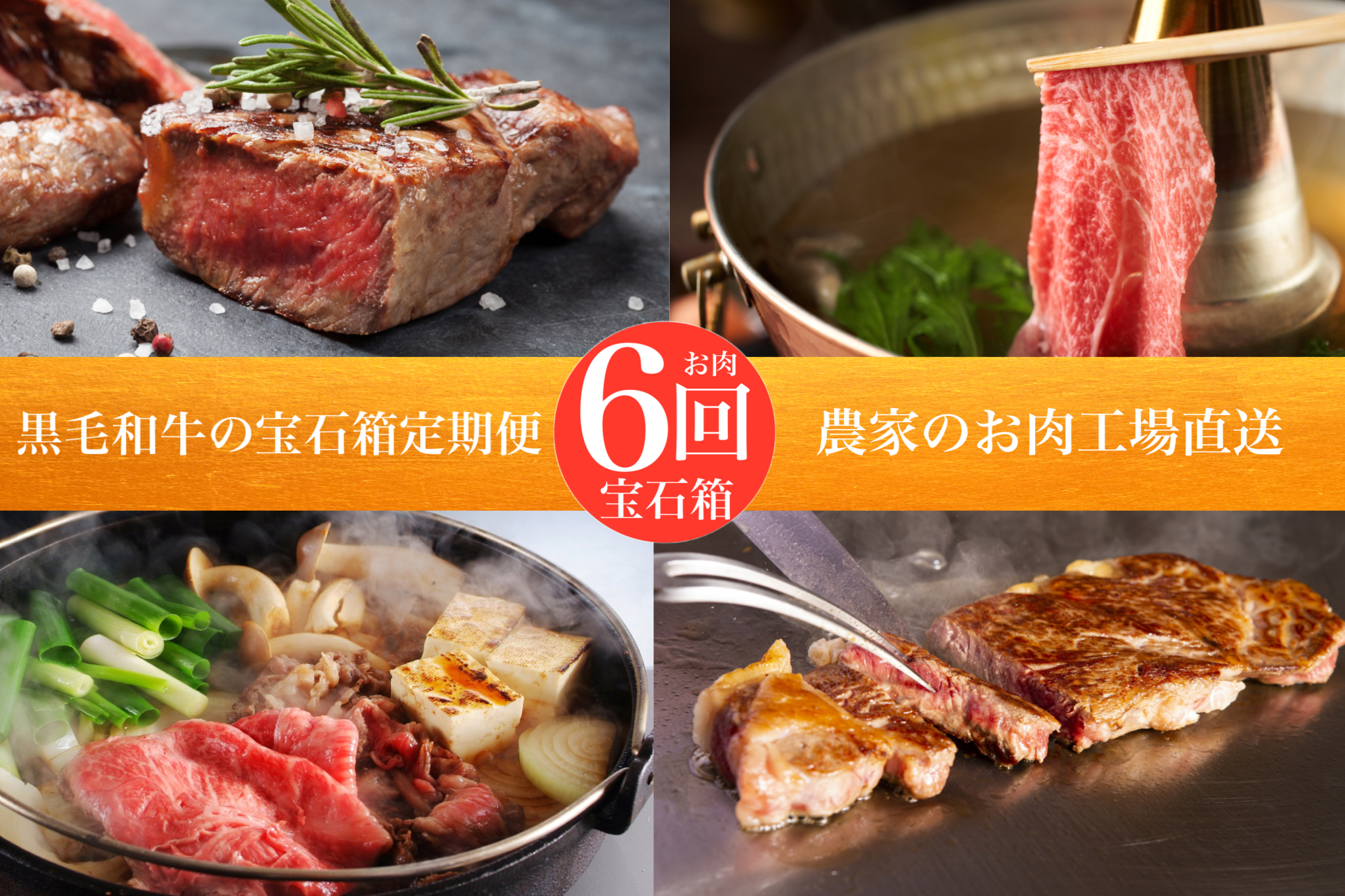 【全６回定期便】5等級鹿児島県産黒毛和牛 ステーキ・すき焼き・しゃぶしゃぶ！お肉の宝石箱定期便(水迫畜産/Z120-628) 牛肉 牛 肉 黒毛和牛 A5等級 国産 鹿児島 いぶすき