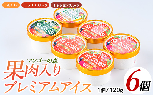 ゴロゴロ果肉入りプレミアムアイス6個セット(マンゴーの森/013-1212)