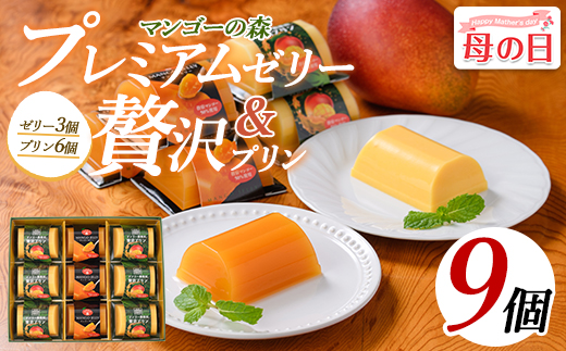 【母の日ギフト】マンゴー農家の贅沢プリン(6個入)とプレミアムゼリー(3個入)セット(マンゴーの森/IB040-006m) マンゴー プリン マンゴープリン ゼリー マンゴーゼリー 常温 贈答 お土産 農家 自家栽培 自家製 鹿児島 指宿 国産 鹿児島県産 鹿児島産 いぶすき