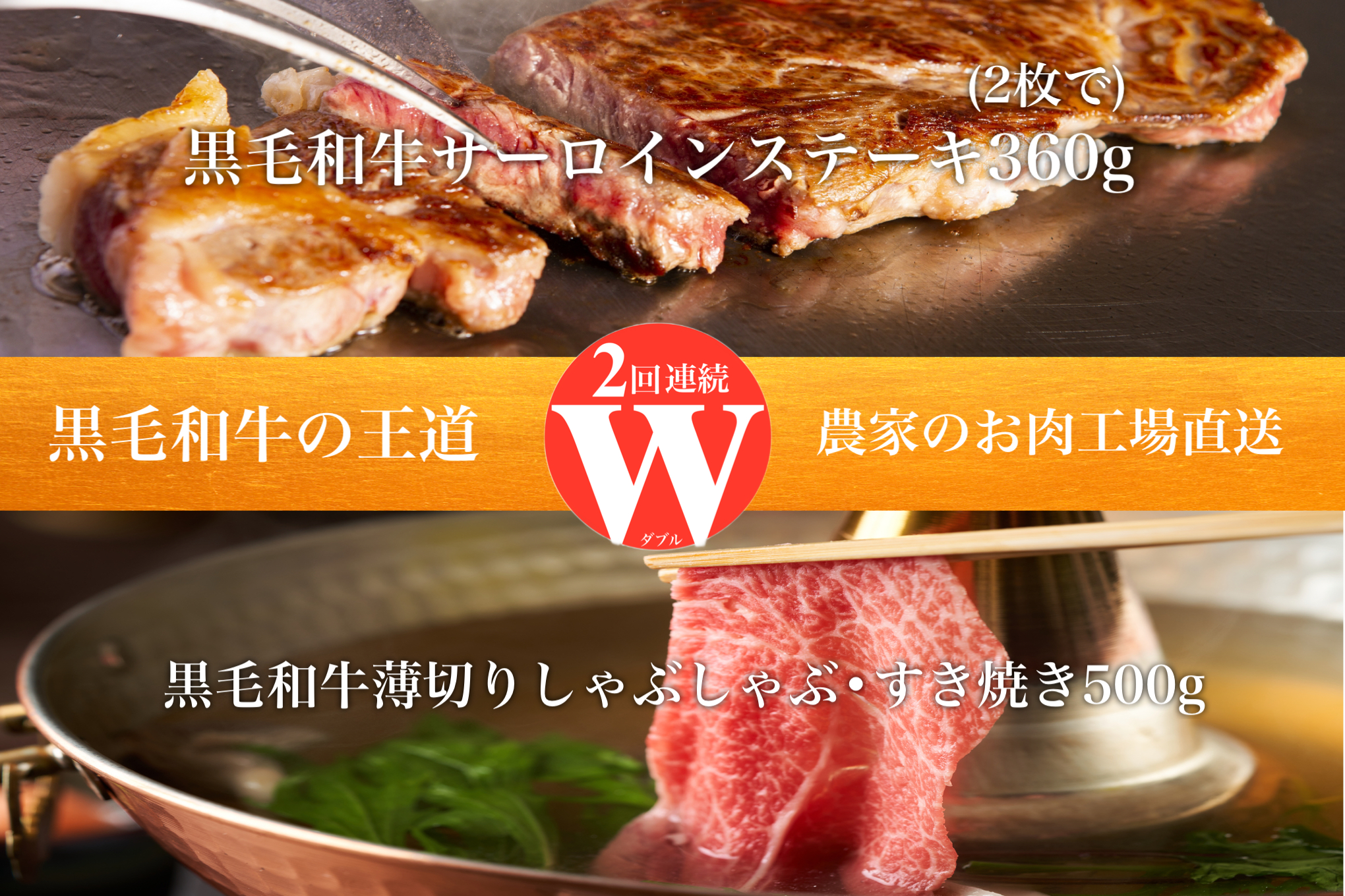 【全２回定期便】ステーキ＆すき焼き・しゃぶしゃぶ！W黒毛和牛の王道定期便(水迫畜産/Z024-627) 牛肉 牛 肉 黒毛和牛 A5等級 国産 鹿児島 いぶすき