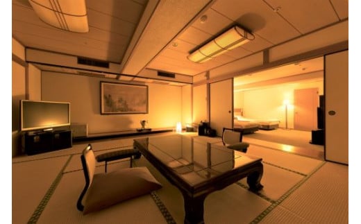 ＜1泊2食付ペア宿泊券＞指宿海上ホテル ロイヤルスイート和洋室 黒毛和牛雅コース(指宿海上ホテル/220-1175)　宿泊 観光 食事付 ビジネス 旅行 出張 温泉 宿