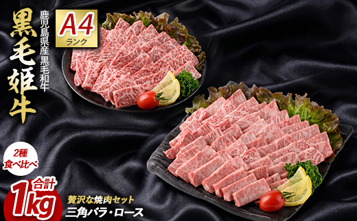 【A4ランク未経産黒毛和牛】黒毛和牛盛り盛り焼き肉♪三角バラ・肩ロースセット(指宿育ち！)(Meat you/IB029-005)