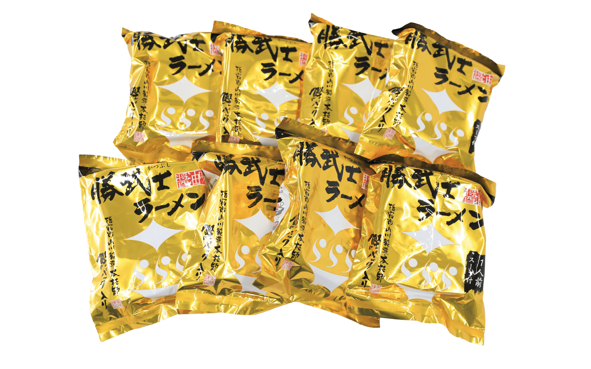 【高級鰹節をトッピング!?】勝武士ラーメン即席タイプ8食セット(IMT/A-229) かつおぶし 特産品 いぶすき 鹿児島 鰹 加工品 だし インスタント ラーメン 魚介類 海鮮 特選 調味料 トッピング 