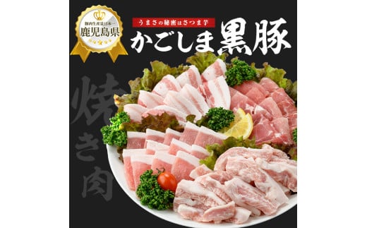【指宿産かごしま黒豚】焼肉バラエティセット1kg(岡村商店/IB024-013)