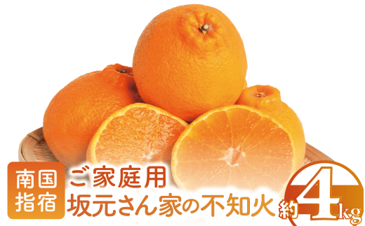 【2026年2月上旬〜発送】坂元さんちの不知火ご家庭用約4kg程度(坂元果樹園/A-085) 鹿児島 みかん しらぬい 柑橘 フルーツ 冬の旬 果物 ご家庭用 ミカン
