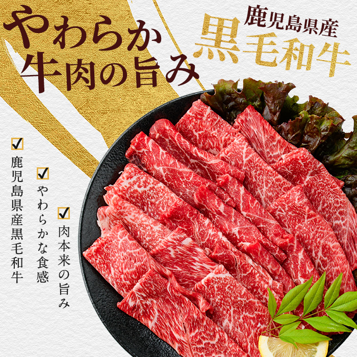 鹿児島県産黒毛和牛赤身スライス 600g(200g×3P)(カミチク/010-1653) 黒毛和牛 国産 肉 牛肉 赤身 肩 肩肉 カタ モモ 肩スライス 小分け すき焼き すきやき しゃぶしゃぶ 牛しゃぶ 薄切り スライス肉 薄切り肉 冷凍 焼きすき やきすき 和牛 鹿児島 指宿 黒毛 国産牛 お肉 牛スライス 牛肩 赤身肉