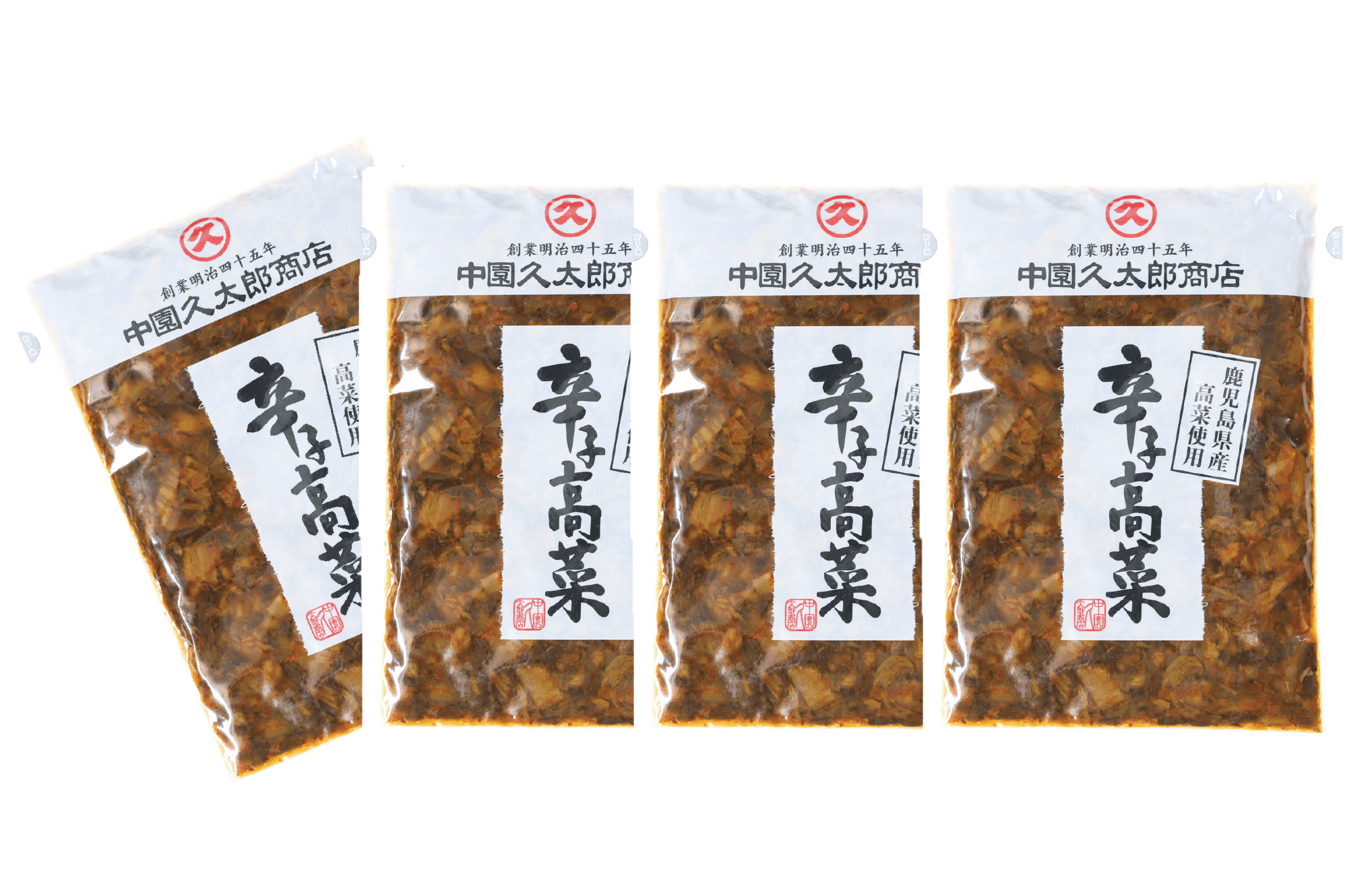辛子高菜(油炒め)560g(140g×4P)(中園久太郎商店/005-1673) たかな 高菜 漬物 漬け物 つけもの  鹿児島 指宿 いぶすき 久太郎 ご飯のお供 ごはんのおとも ご飯 ごはん お試し 小容量 小分け ポスト投函 鹿児島県産 国産 チャーハン ラーメン