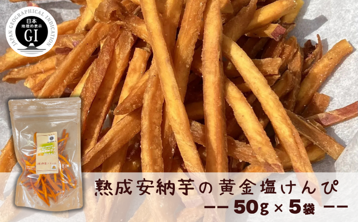 種子島 中園ファーム 熟成 安納芋 の 黄金 塩けんぴ 50g×5袋 NFN633【250pt】 安納いも 芋けんぴ 熟成 スイーツ 安納芋 お菓子 加工品 さつまいも 無添加 お菓子 国産 自然派 スナック 天然の甘み 特産品 鹿児島 お土産