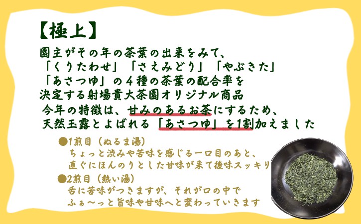 【たねがしまる4000】 射場貴大茶園 煎茶 「 極上 」 ティーバッグ　NFN938【100pt】