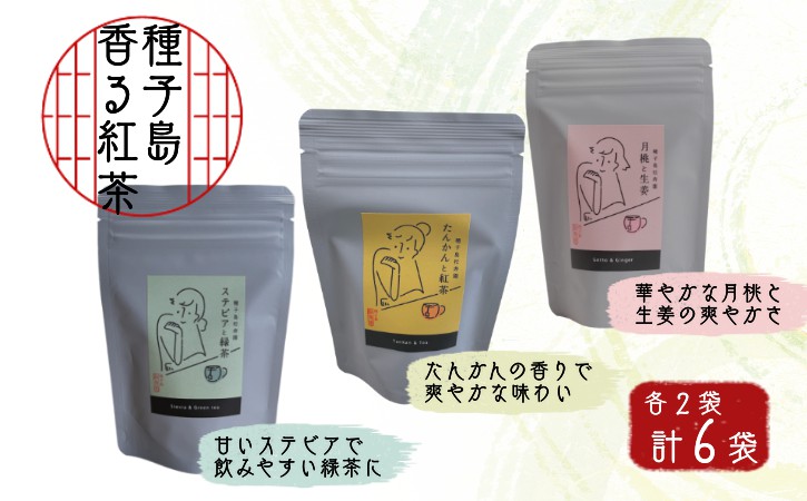 香る 紅茶 フレーバー ティー ３種   計６袋セット（ 種子島 松寿園 ）   NFN527 【425pt】