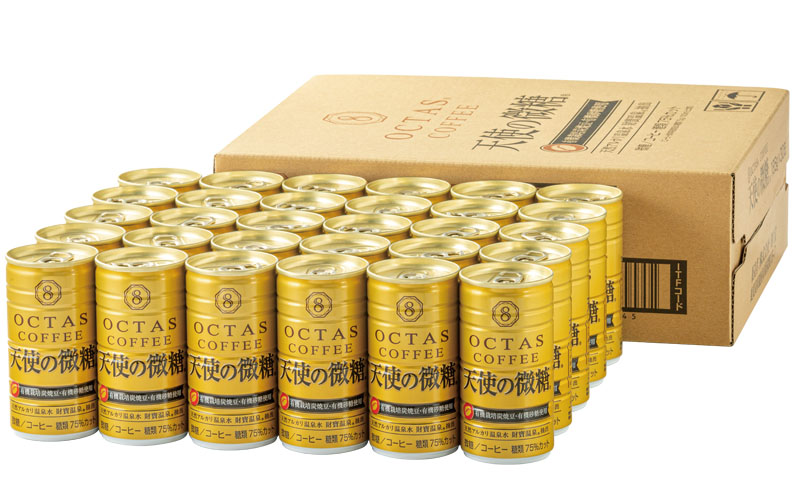 E5-2265／【3回定期】缶コーヒー　天使の微糖60本　温泉水抽出・有機豆使用　有機砂糖　甘さ控えめ　大人の微糖