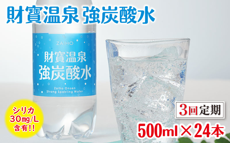 B2-22132／【3回定期】財寶温泉強炭酸水 500ml×24本 財宝