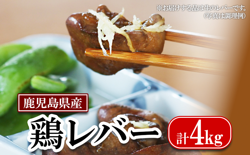 A1-2165／鹿児島県産 鶏レバー 4kg (1kg×4袋)