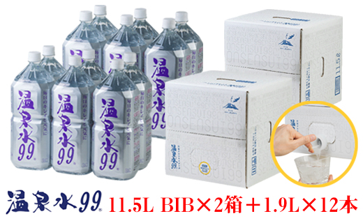 B2-0850／飲む温泉水/温泉水99（11.5L×2箱＋1.9L×12本）